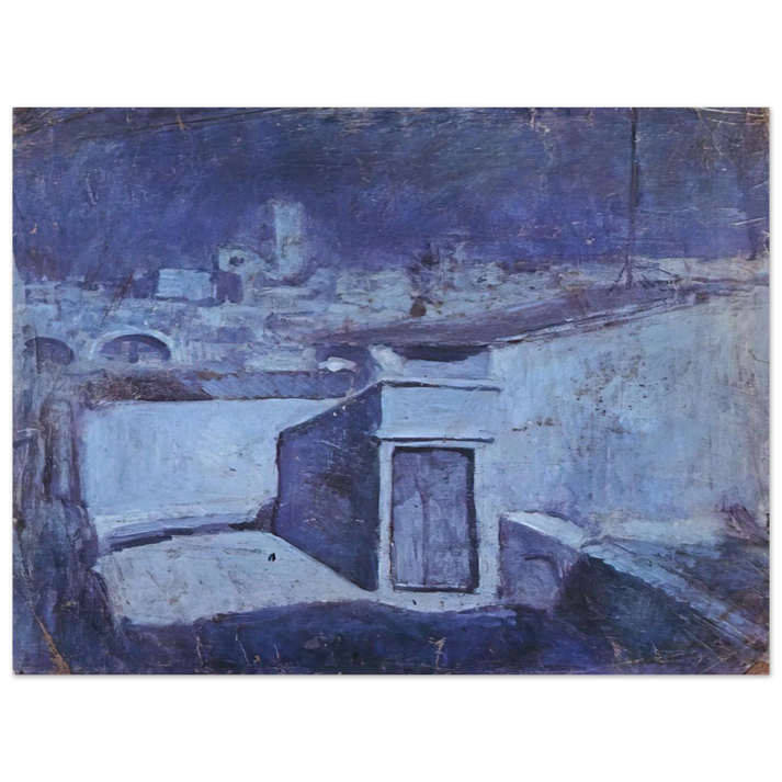 Pablo Picasso - The roofs of Barcelona in the moonlight  75x100 cm / 30x40inches Fine Art Poster