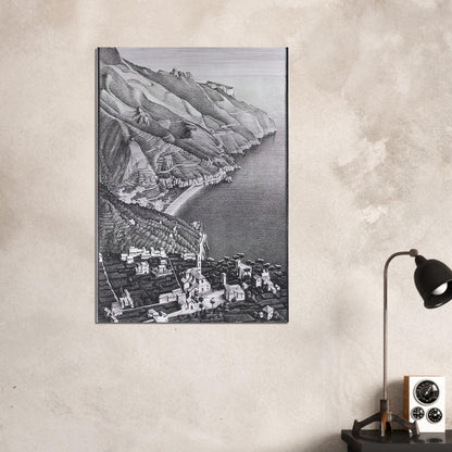 RAVELLO AND THE COAST OF AMALFI - MC Escher Brushed Aluminum Print - 70x100 cm / 28x40 inches | MC Escher Aluminum Print | MC Escher Prints