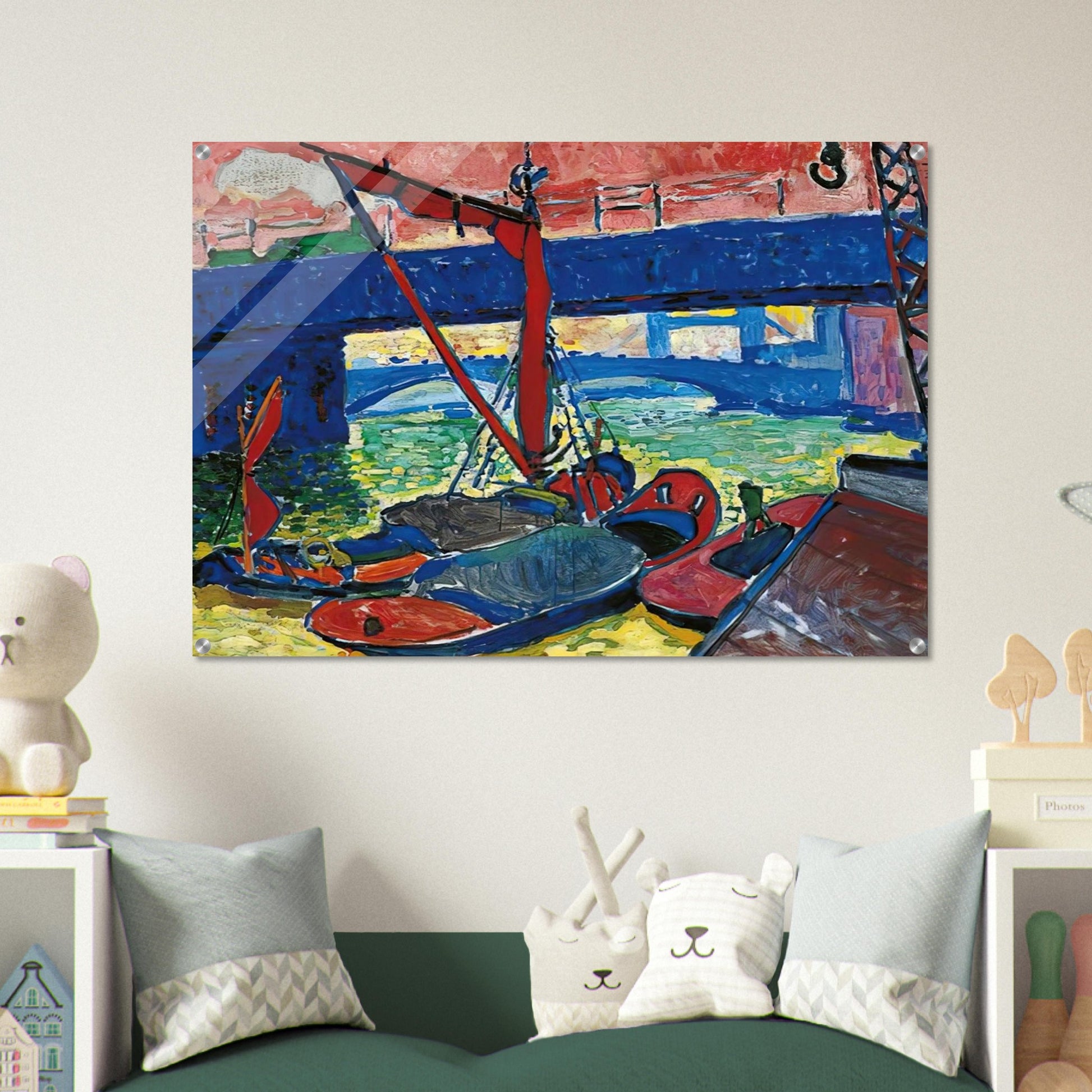 BARGES ON THE THAMES 1906 - Andre Derain Acrylic Print - 70x100 cm / 28x40″ inches | Andre Derain Wall Art | Andre Derain Prints
