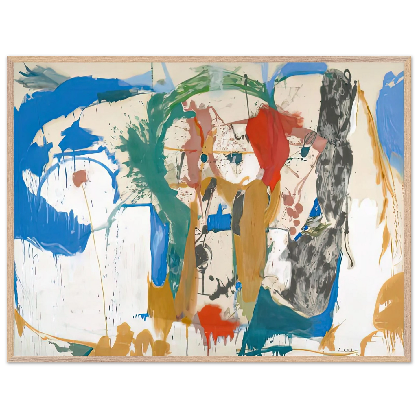 Helen Frankenthaler - Madridscape, 1959- Wall Art - 60x80 cm / 24x32 inches - Premium Wooden Framed Poster With Fine Art Paper-canvas - Black frame