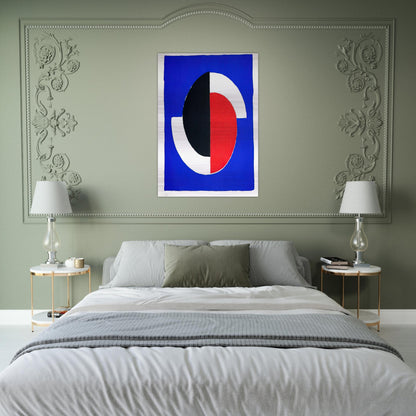 COMPOSITION RED BLUE BLACK WHITE - Sonia Delaunay Brushed Aluminum Print - 70x100 cm / 28x40 inches | Sonia Delaunay Aluminum Print | Sonia Delaunay Prints