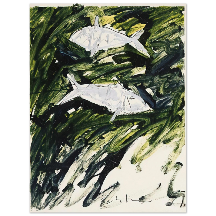 Mario Schifano - Pesci - 1982  75x100 cm / 30x40inches Fine Art Poster