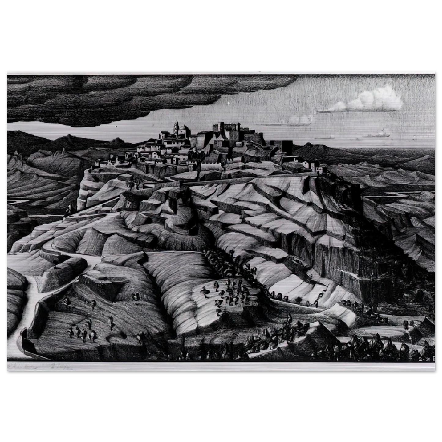 SANTA SEVERINA CALABRIA FEBRUARY 1931 1931 - MC Escher Brushed Aluminum Print - 70x100 cm / 28x40 inches | MC Escher Aluminum Print | MC Escher Prints | Maurits Cornelis Escher Prints