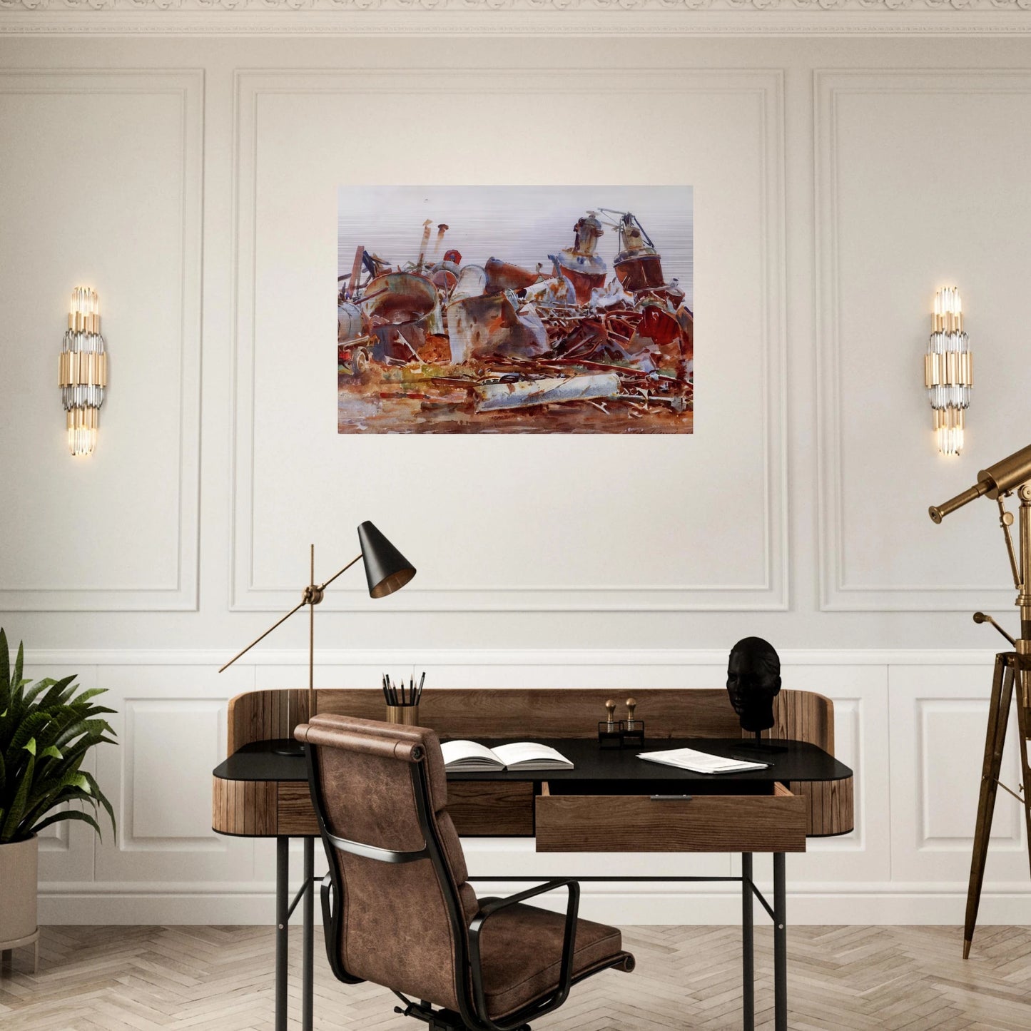 A Wrecked Sugar Refinery - John Singer Sargent Brushed Aluminum Print - 70x100 cm / 28x40 inches | John Singer Sargent Aluminum Print | John Singer Sargent Prints