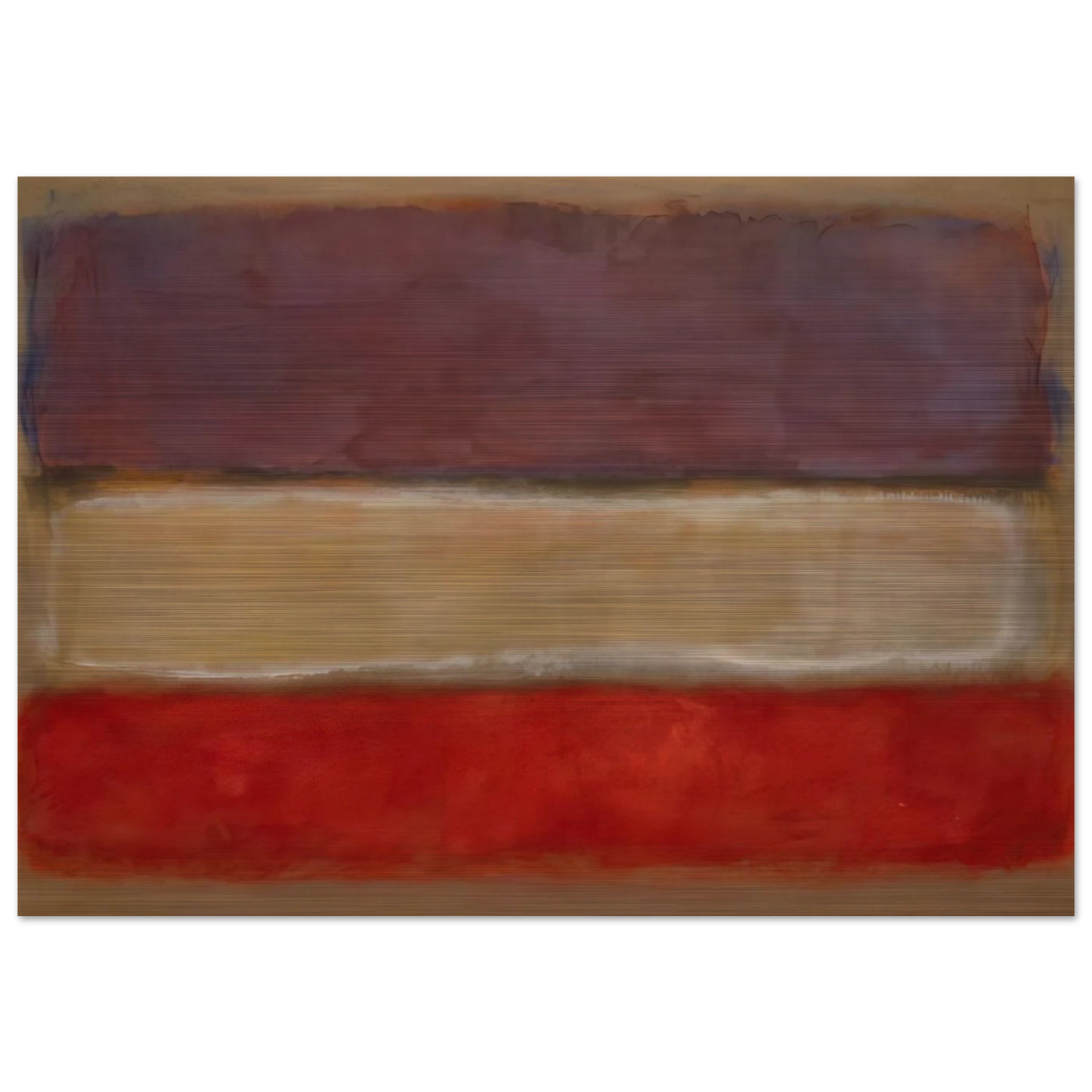 Untitled Purple, White, and Red - 1953 - Mark Rothko Brushed Aluminum Print - 70x100 cm / 28x40 inches | Mark Rothko Aluminum Print | Mark Rothko Prints