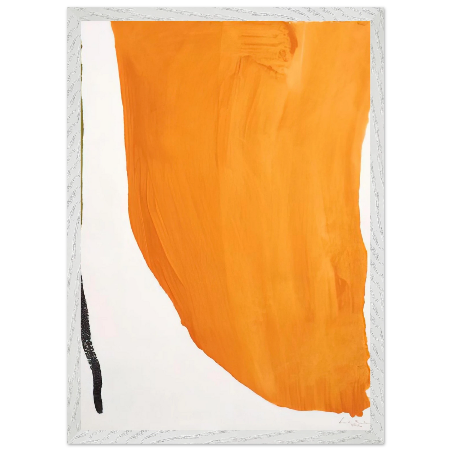 Helen Frankenthaler - Orange Downpour - 1970 Wall art - 21x29.7 cm / 8x12" - Premium Wooden Framed Poster With Fine Art Paper-canvas - White frame