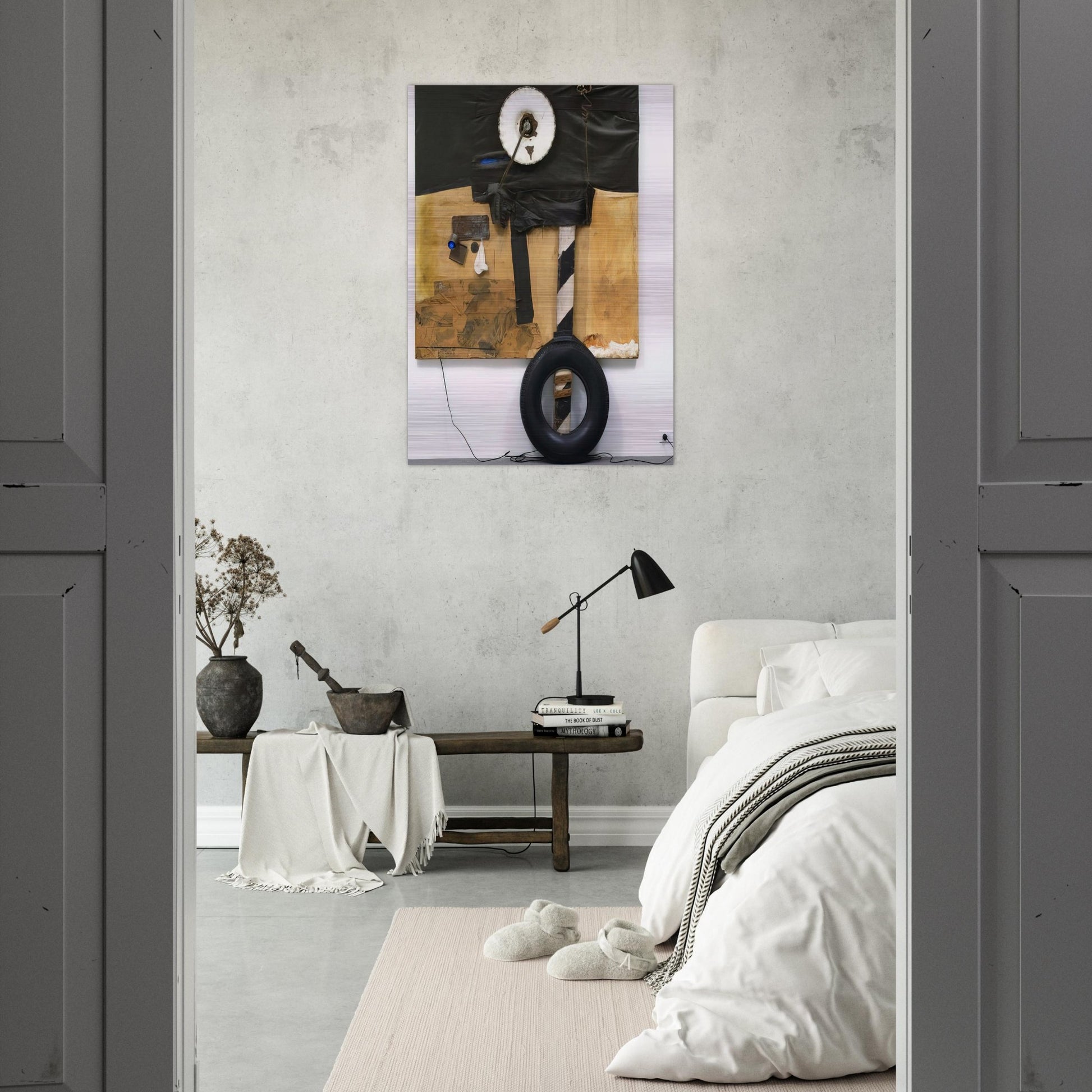 FIRST LANDING JUMP 1961 - Robert Rauschenberg Brushed Aluminum Print - 70x100 cm / 28x40 inches | Robert Rauschenberg Aluminum Print | Robert Rauschenberg Prints