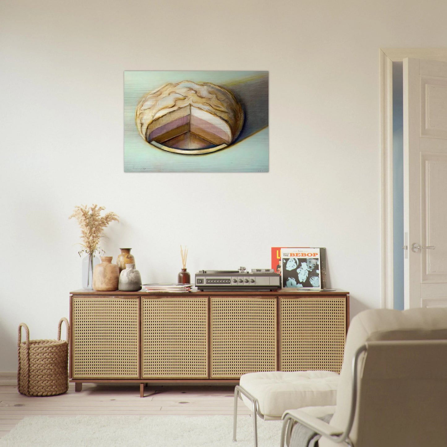 Neapolitan Meringue - 1999 - Wayne Thiebaud Brushed Aluminum Print - 70x100 cm / 28x40 inches | Wayne Thiebaud Aluminum Print | Wayne Thiebaud Prints