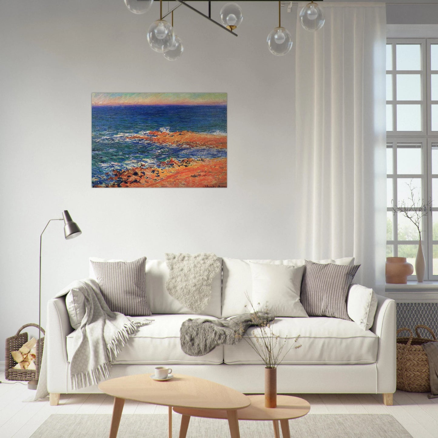 The Big Blue Sea in Antibes - claude monet Brushed Aluminum Print - 70x100 cm / 28x40 inches | claude monet Aluminum Print | claude monet Prints