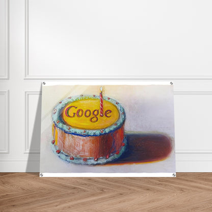 Google - 12th Birthday Cake Doodle - 2010 - Wayne Thiebaud Acrylic Print - 70x100 cm / 28x40″ inches