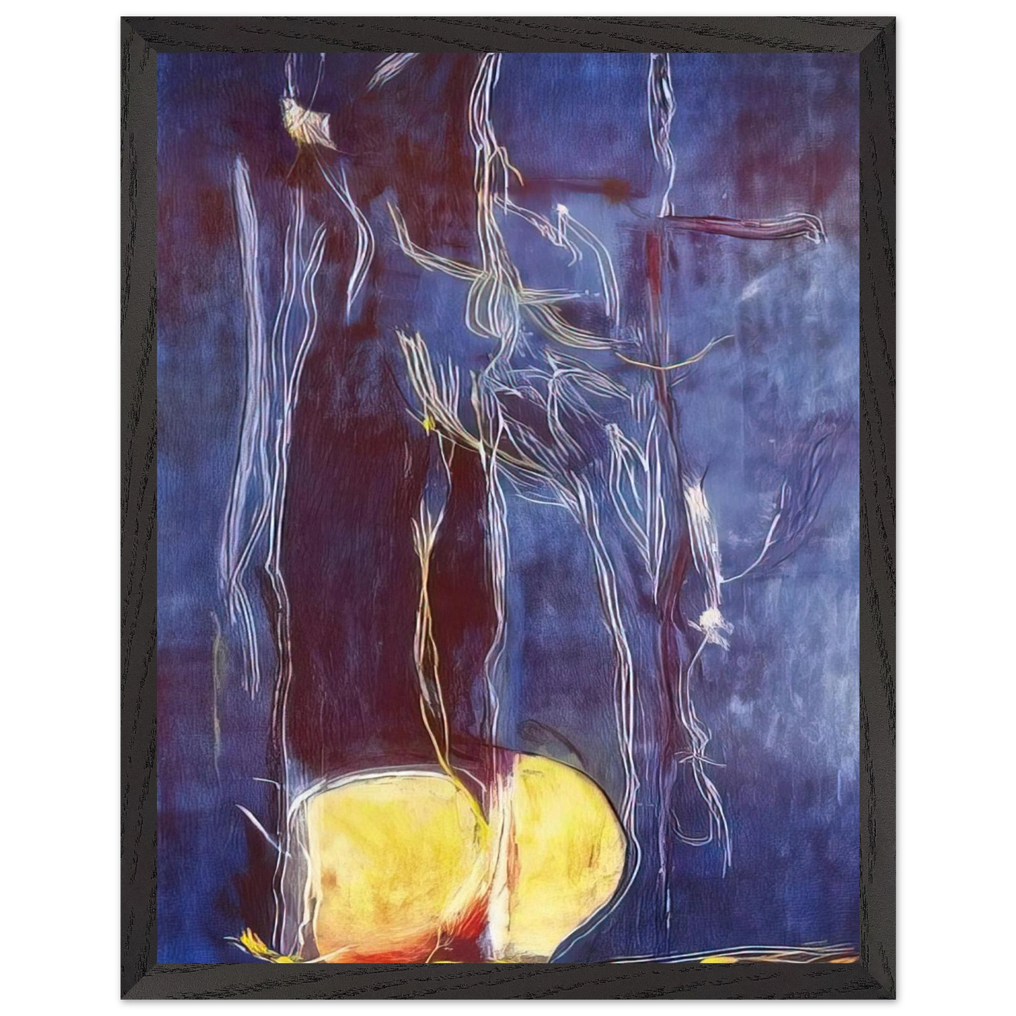 Helen Frankenthaler - All About Blue - 1994 Wall art - A1 (59.4 x 84.1  cm) - Premium Wooden Framed Poster With Fine Art Paper-canvas - Black frame