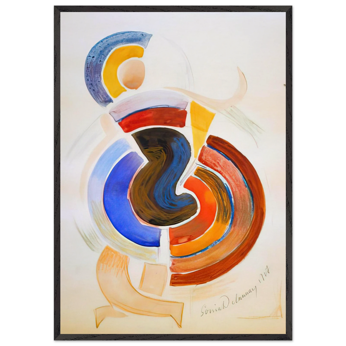 UTITLED - Sonia Delaunay 70x100 cm / 28x40 inches Framed Art Print – Black Wooden Frame