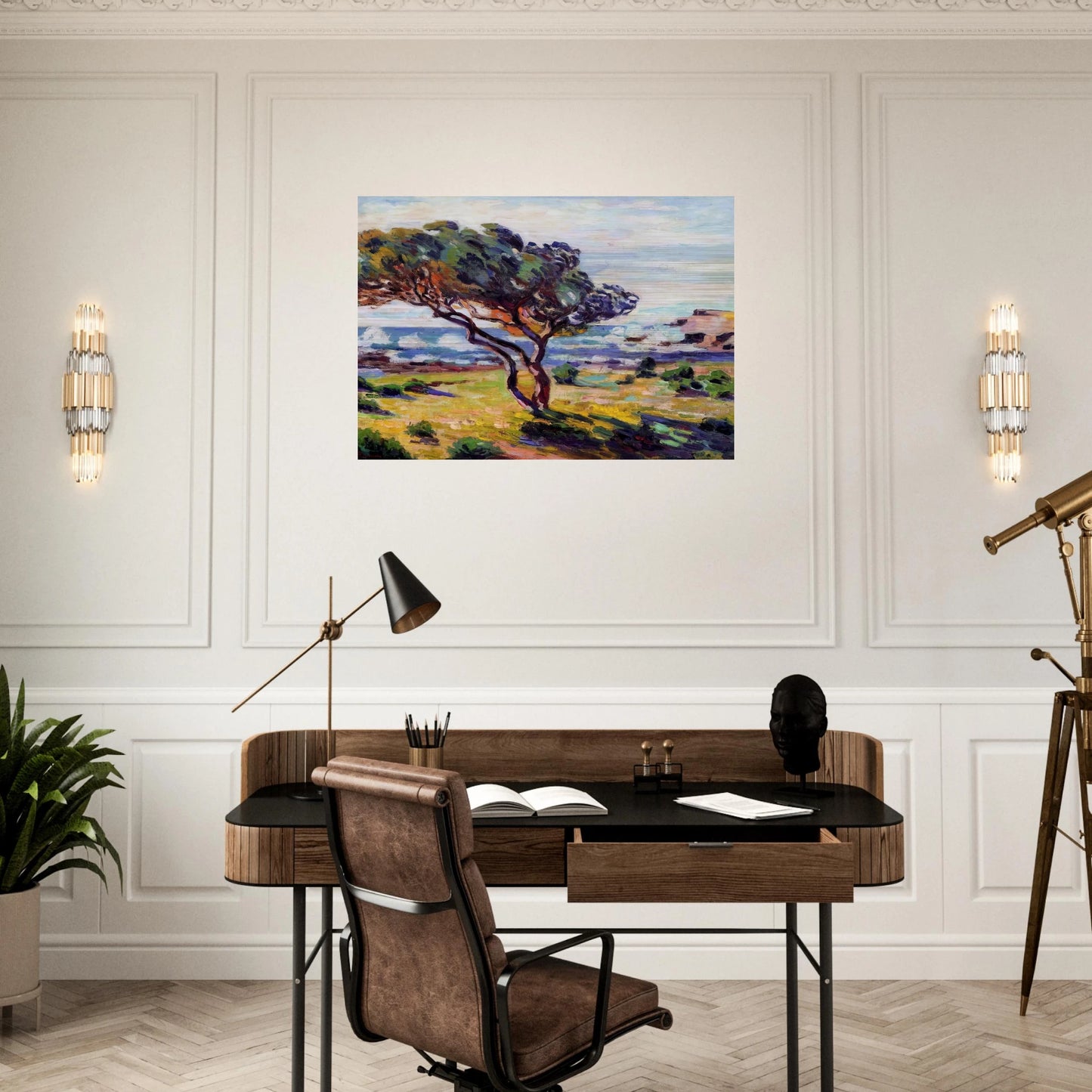 Rafales de vent, Le Brusc - 1911 - Armand Guillaumin Brushed Aluminum Print - 70x100 cm / 28x40 inches | Armand Guillaumin Aluminum Print | Armand Guillaumin Prints