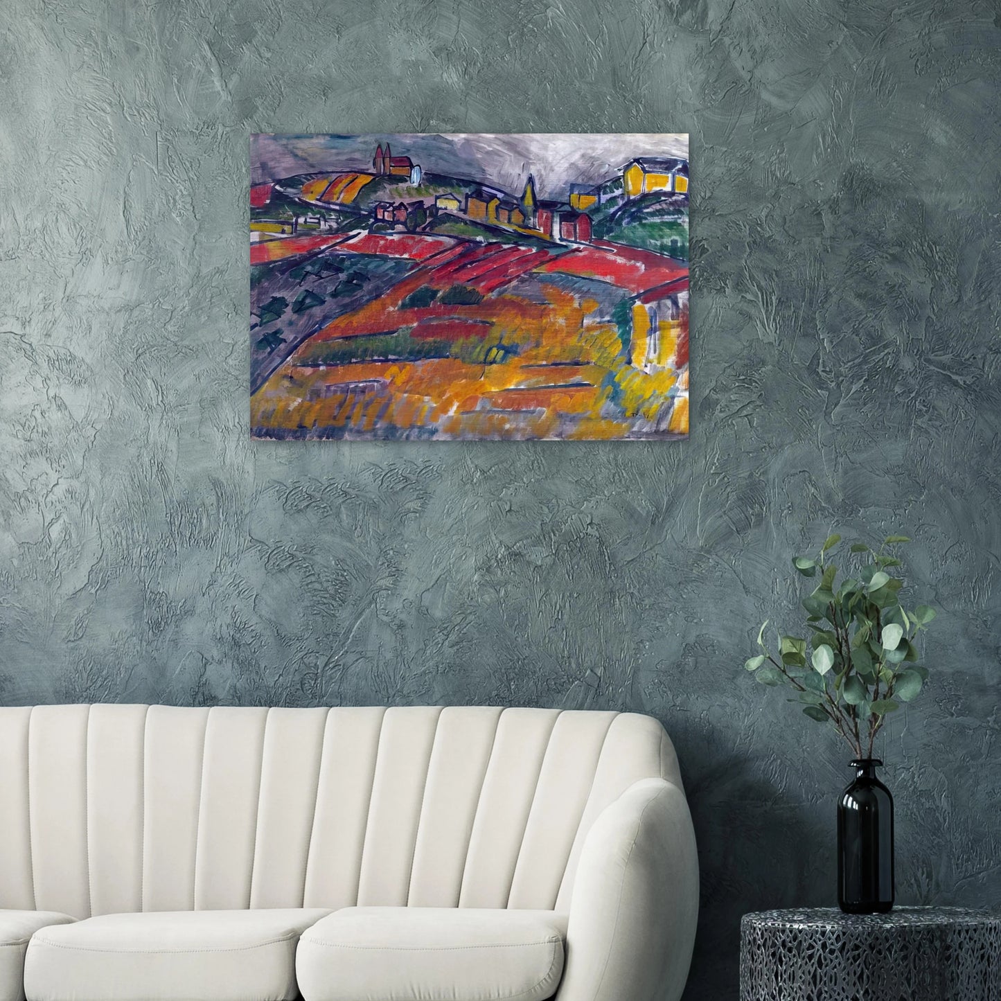 LANDSCAPE WITH RED AND YELLOW - Raoul Dufy Brushed Aluminum Print - 70x100 cm / 28x40 inches | Raoul Dufy Aluminum Print | Raoul Dufy Prints