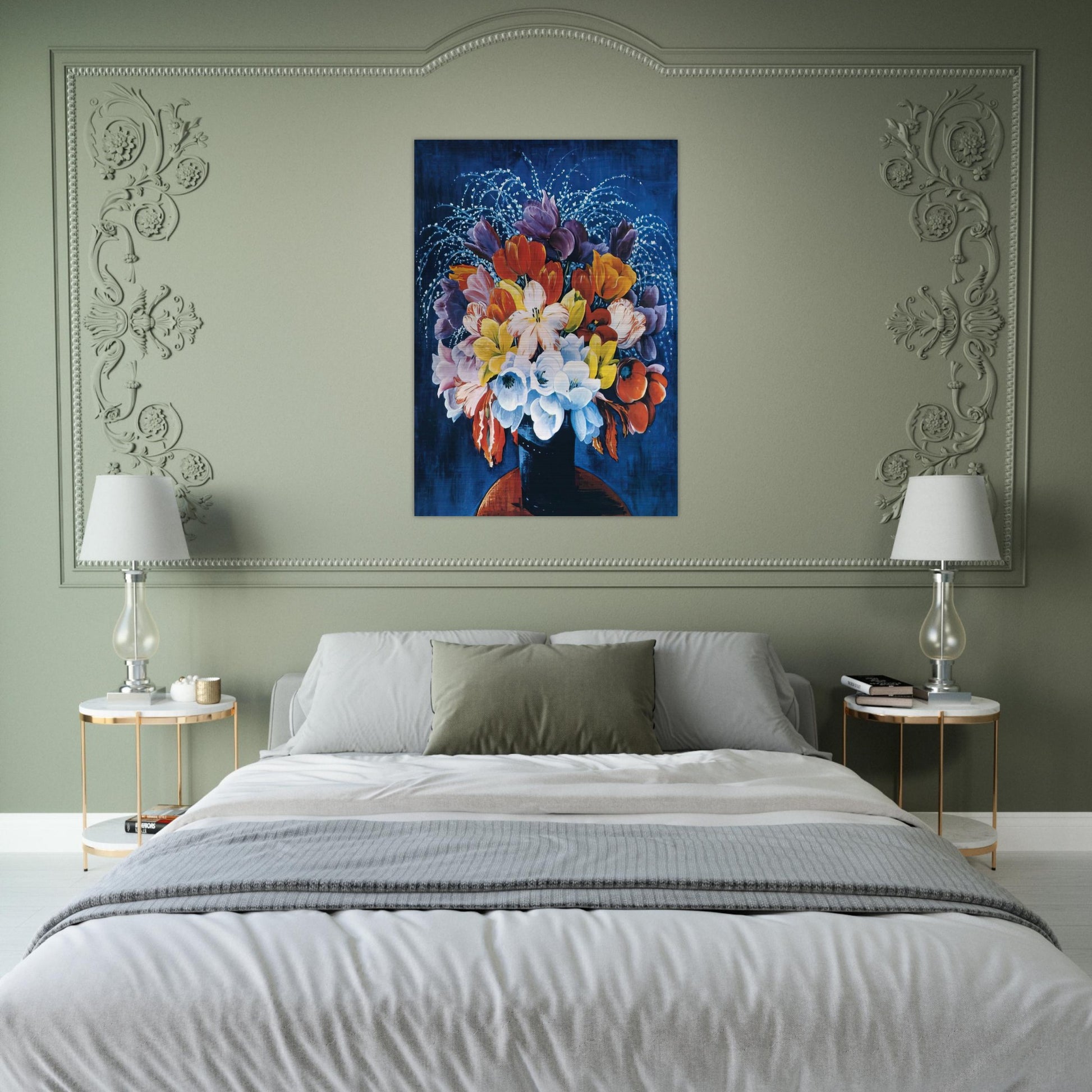 BOUQUET OF TULIPS - Moise Kisling Brushed Aluminum Print - 70x100 cm / 28x40 inches | Moise Kisling Aluminum Print | Moise Kisling Prints