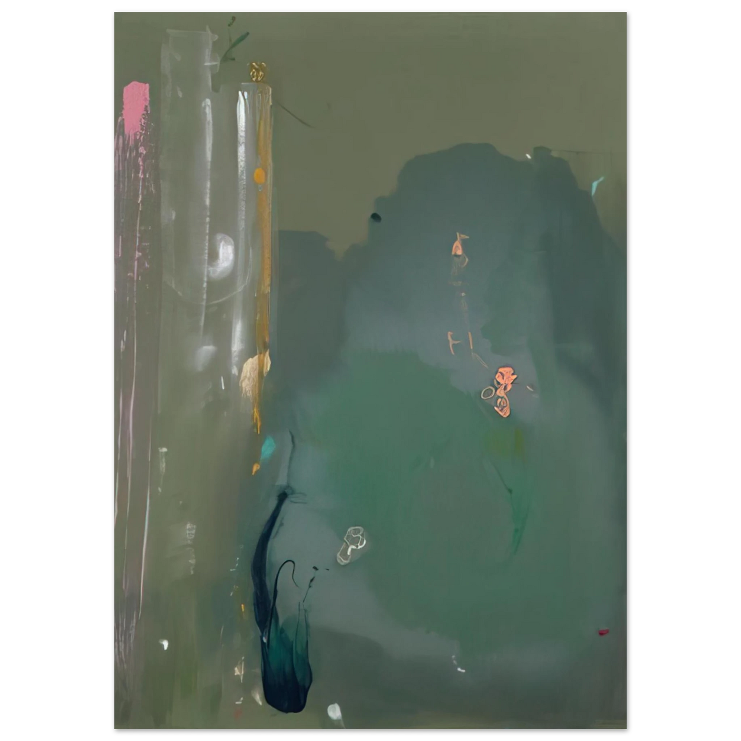 Helen Frankenthaler - CÃƒÆ’Ã‚Â´te d Argent - 1980 Wall art - A2 (42 x 59.4  cm) - Premium Wooden Framed Poster With Fine Art Paper-canvas - Wood frame