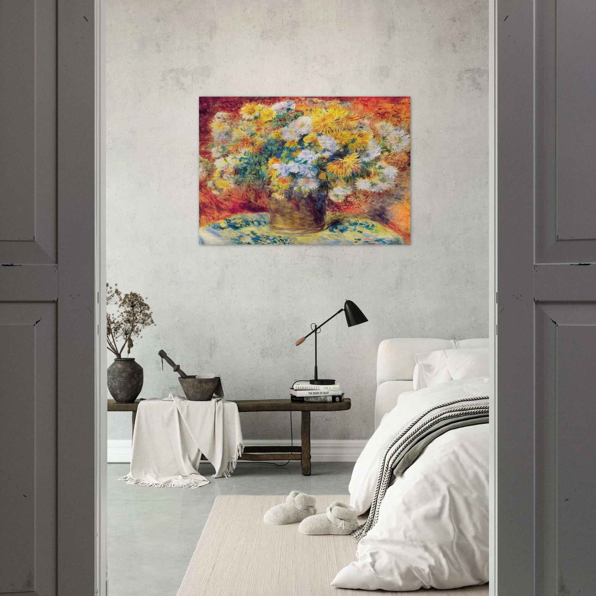 Chrysan the mums - Pierre-Auguste Renoir Brushed Aluminum Print - 70x100 cm / 28x40 inches | Pierre-Auguste Renoir Aluminum Print | Pierre-Auguste Renoir Prints