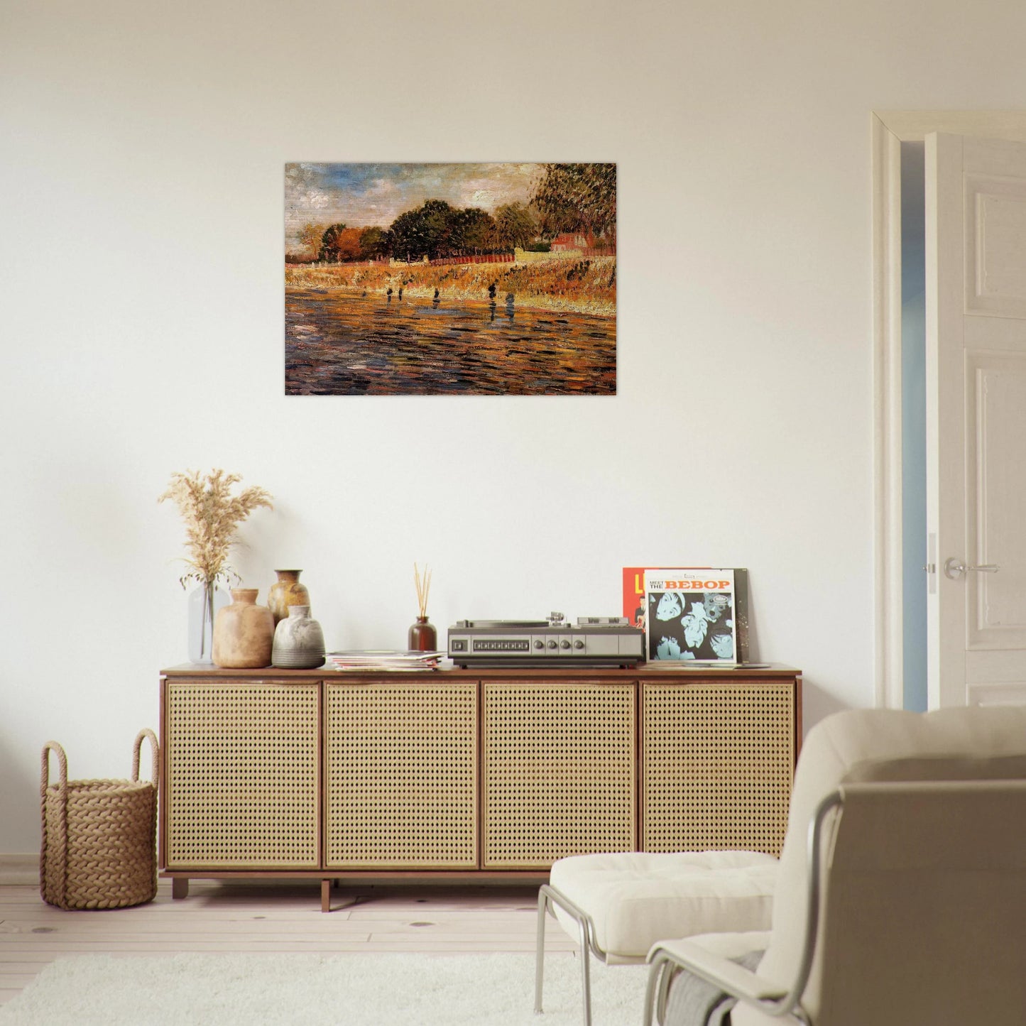 The Banks of the Seine - Vincent van Gogh Brushed Aluminum Print - 70x100 cm / 28x40 inches | Vincent van Gogh Aluminum Print | Vincent van Gogh Prints