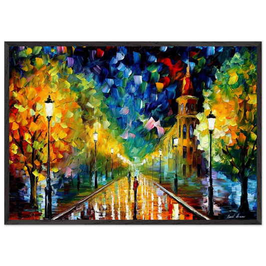 Leonid Afremov N24 - Leonid Afremov 70x100 cm / 28x40 inches Framed Art Print – Black Wooden Frame