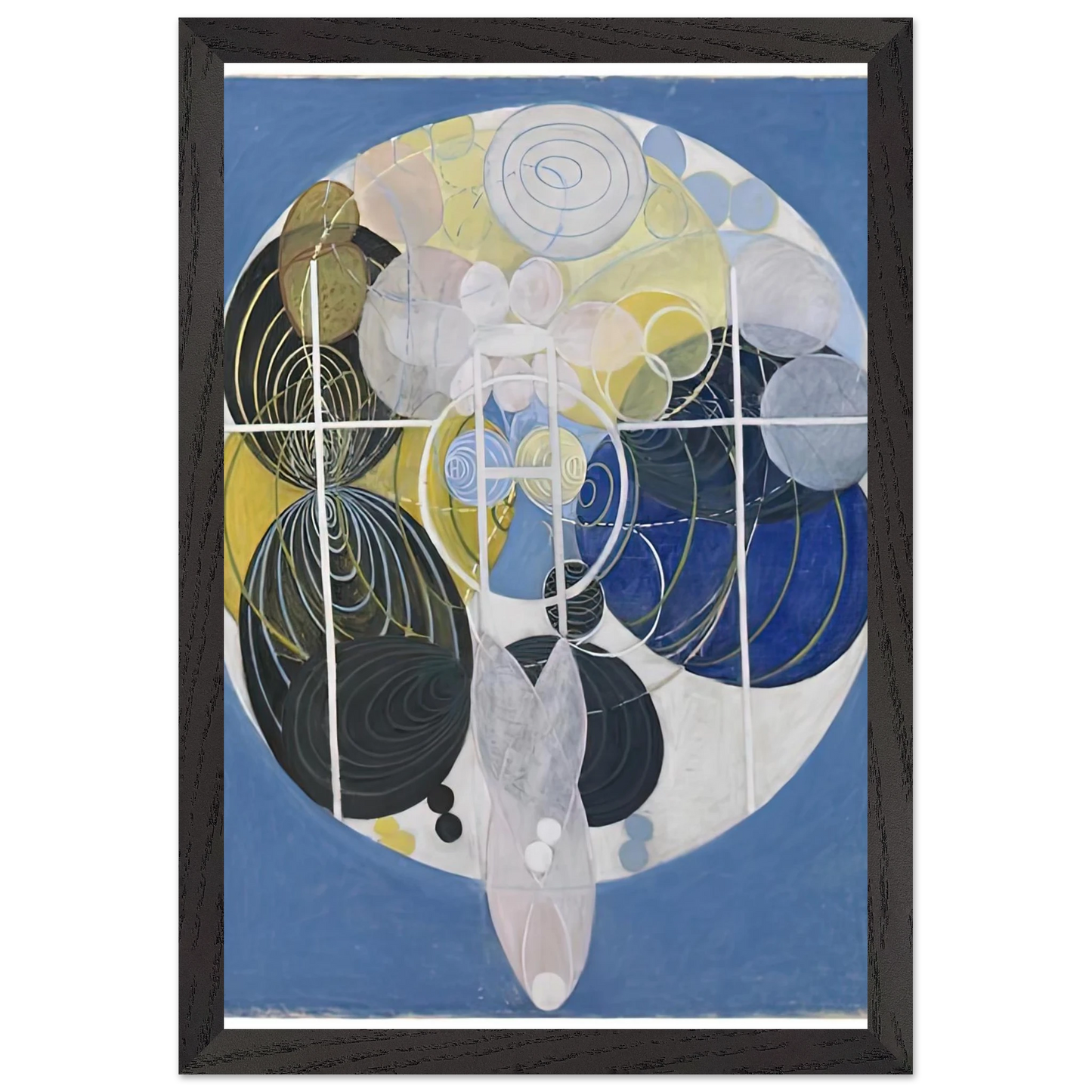 Hilma af Klint - THE LARGE FIGURE PAINTINGS NR 5 1907 Wall art - 15x20 cm / 6x8 inches - Premium Wooden Framed Poster With Fine Art Paper-canvas - Black frame