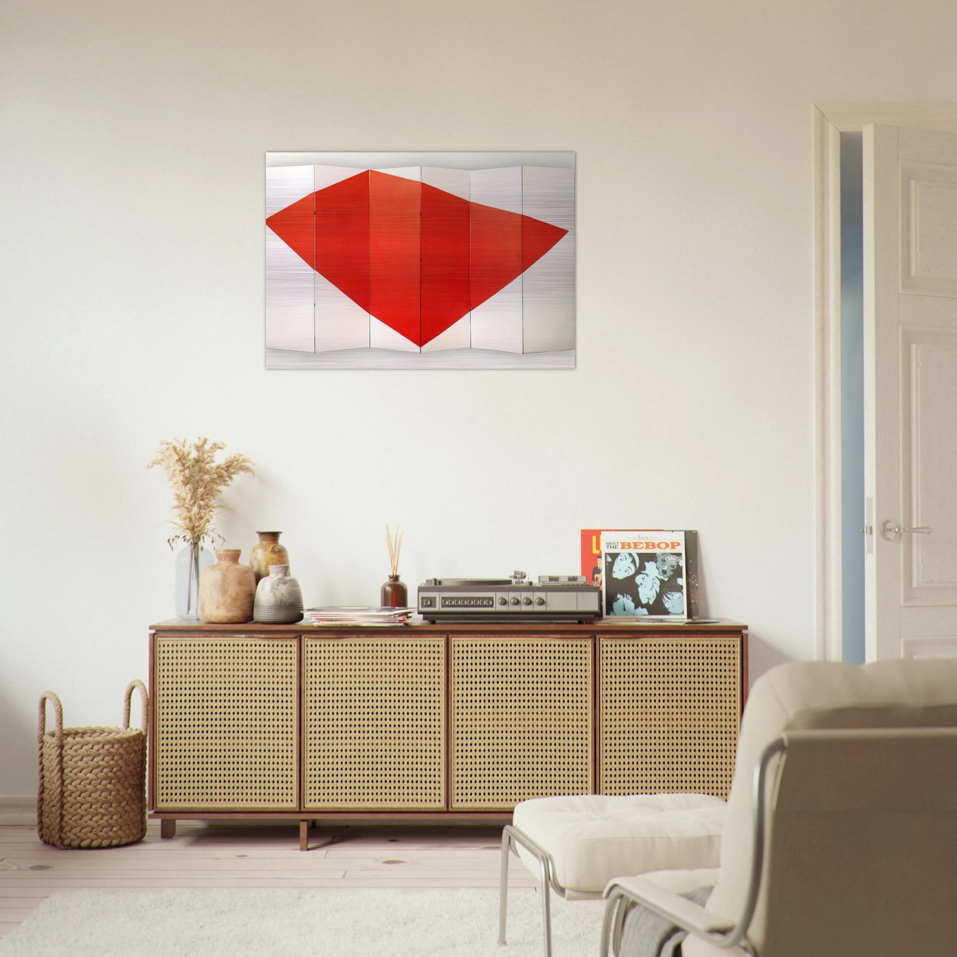 Correspondence Red-White, side B - 1966 - Leon Polk Smith Brushed Aluminum Print - 70x100 cm / 28x40 inches | Leon Polk Smith Aluminum Print | Leon Polk Smith Prints