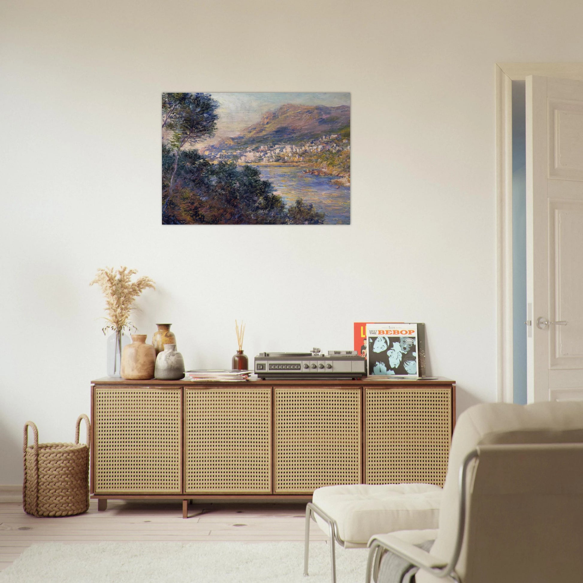 Monte Carlo Seen from Roquebrune - claude monet Brushed Aluminum Print - 70x100 cm / 28x40 inches | claude monet Aluminum Print | claude monet Prints