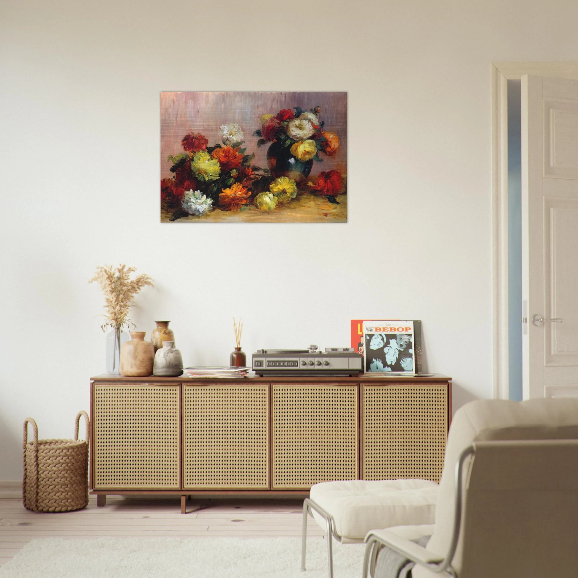 Bouquets of Flowers - Pierre-Auguste Renoir Brushed Aluminum Print - 70x100 cm / 28x40 inches | Pierre-Auguste Renoir Aluminum Print | Pierre-Auguste Renoir Prints