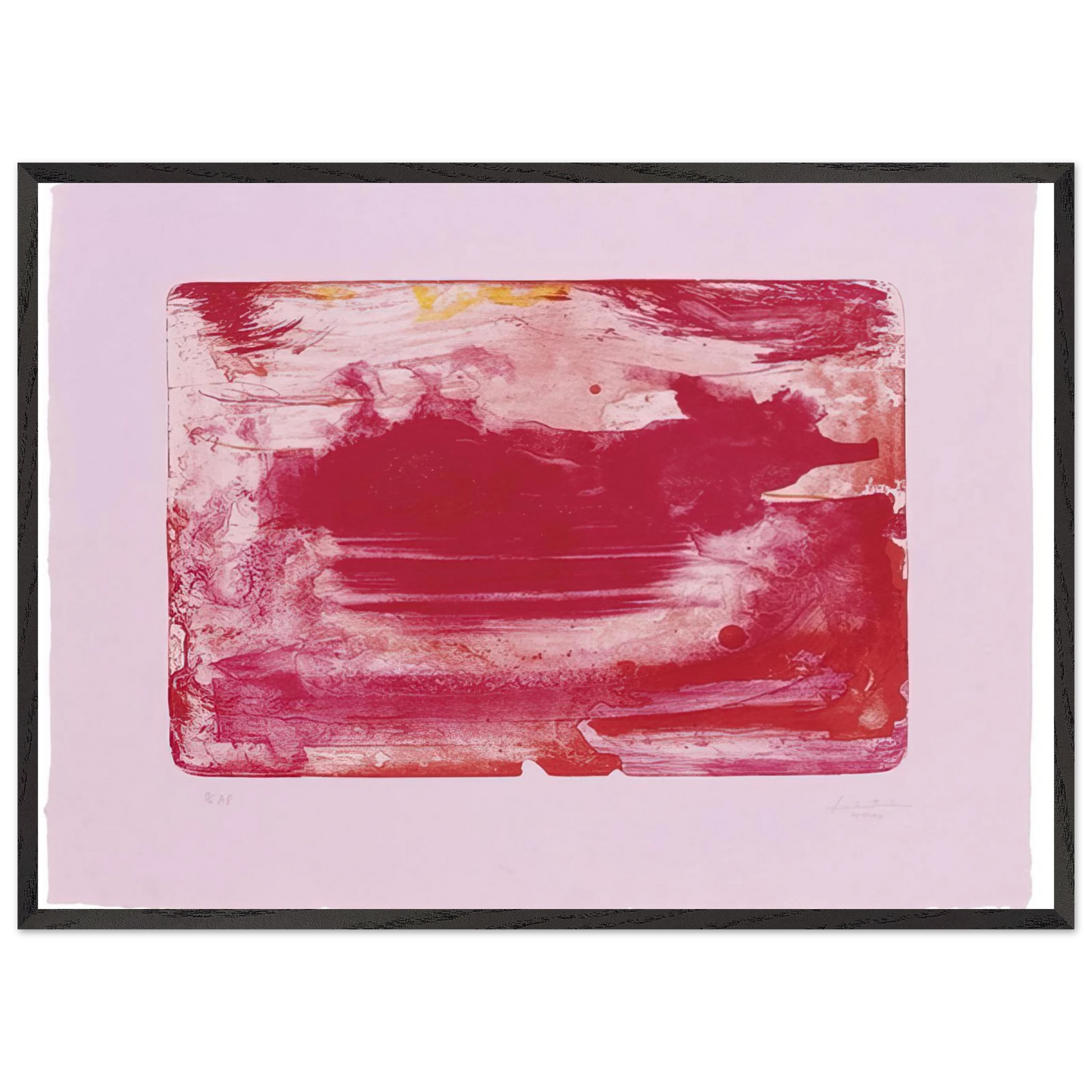 Helen Frankenthaler - The Red Sea - 1982 Wall art - 40x50 cm / 16x20 inches - Premium Wooden Framed Poster With Fine Art Paper-canvas - White frame