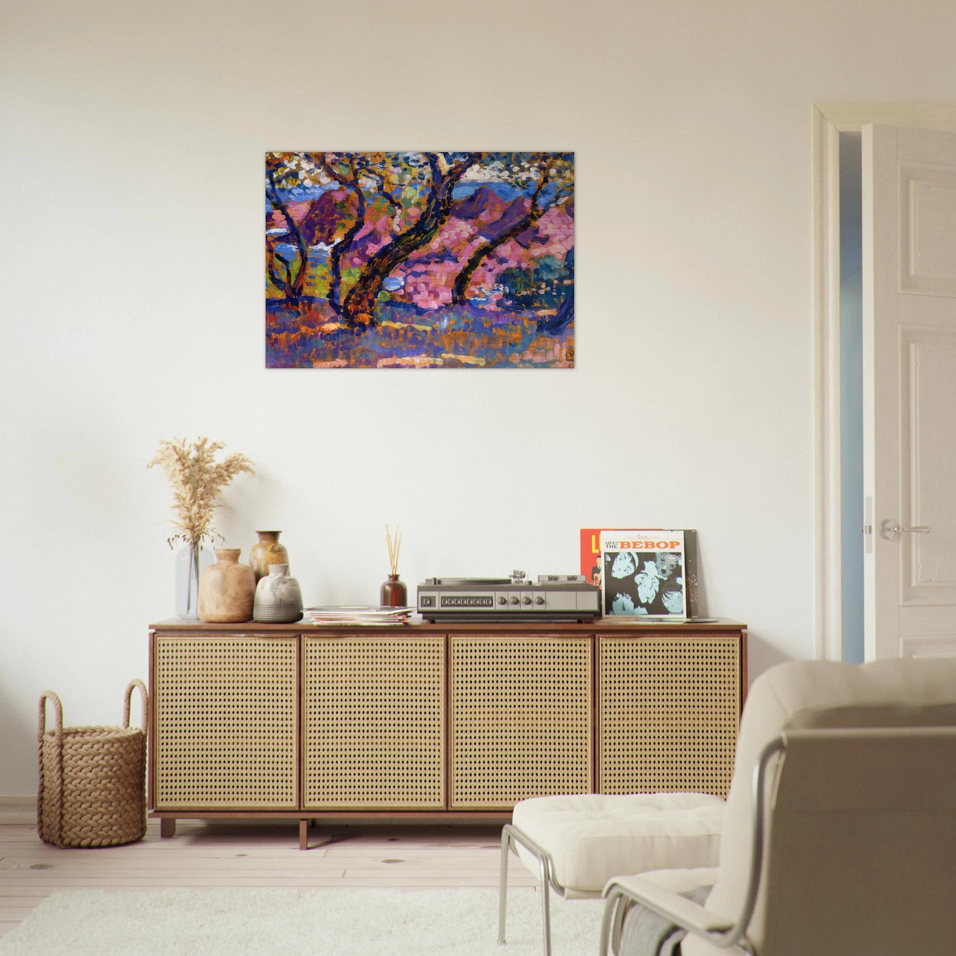 IN THE SHADE OF THE PINES STUDY 1905 - Theo van Rysselberghe Brushed Aluminum Print - 70x100 cm / 28x40 inches | Theo van Rysselberghe Aluminum Print | Theo van Rysselberghe Prints