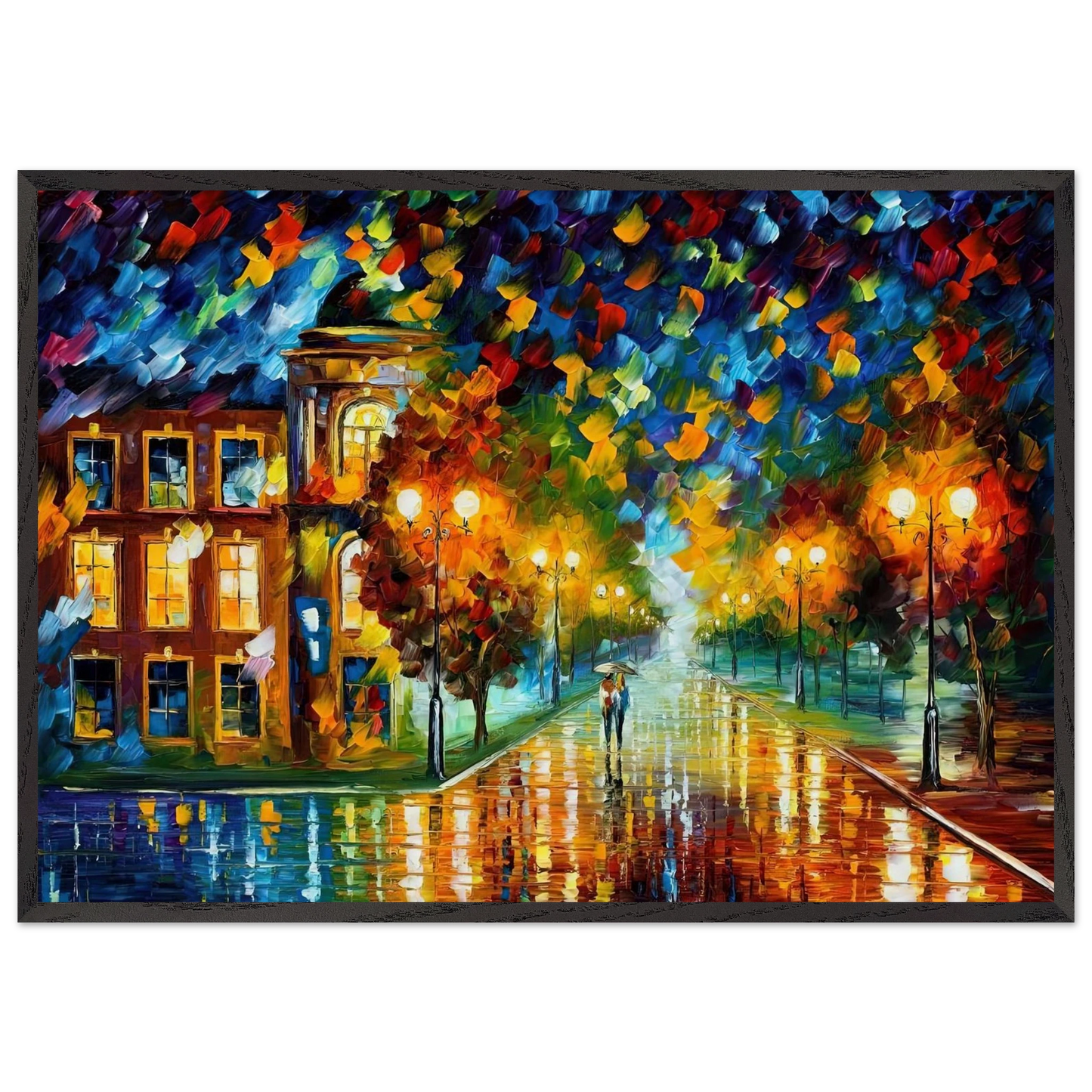 Leonid Afremov N22 - Leonid Afremov 70x100 cm / 28x40 inches Framed Art Print – Black Wooden Frame