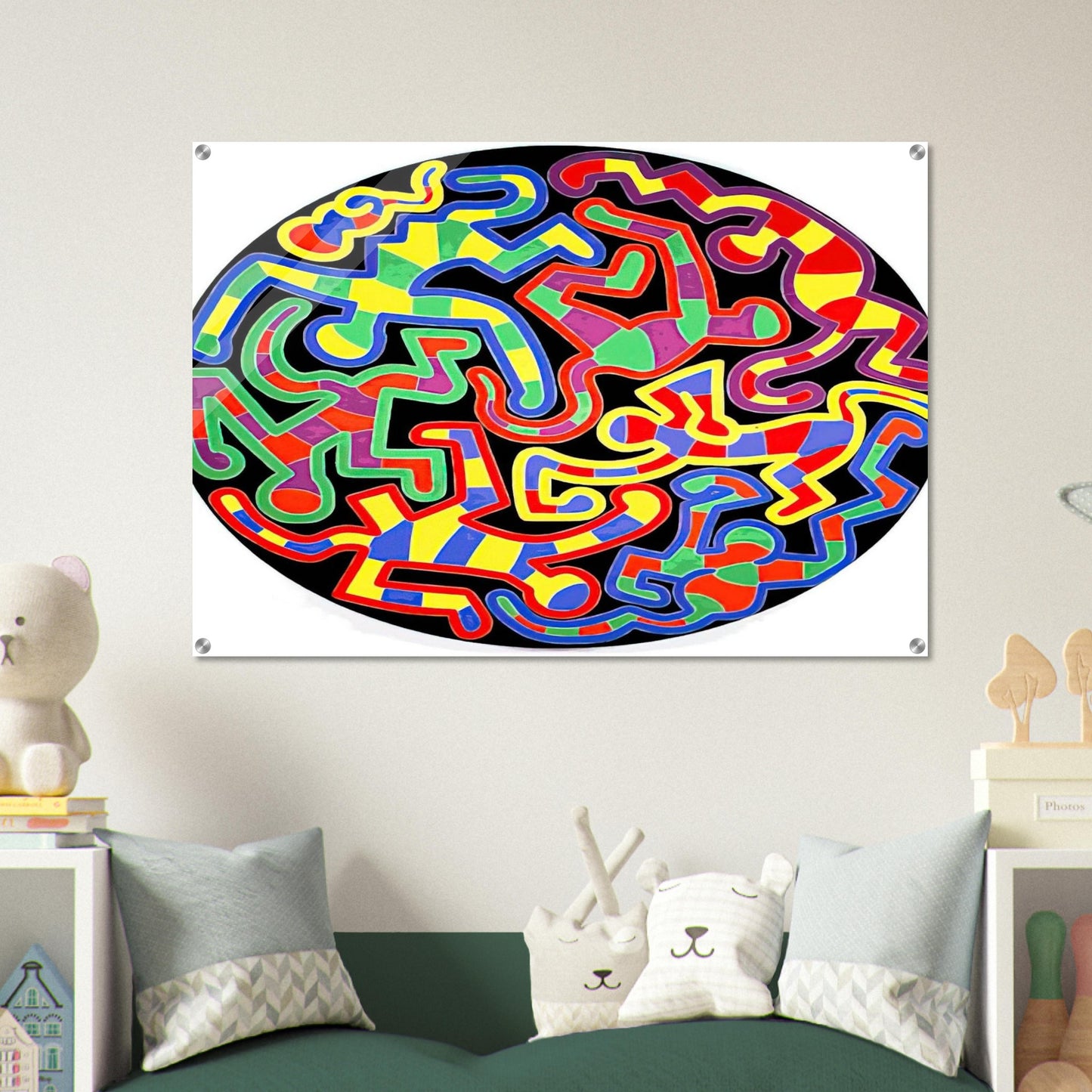 MONKEY PUZZLE 1988 - Keith Haring Acrylic Print - 70x100 cm / 28x40″ inches | Keith Haring Art For Sale