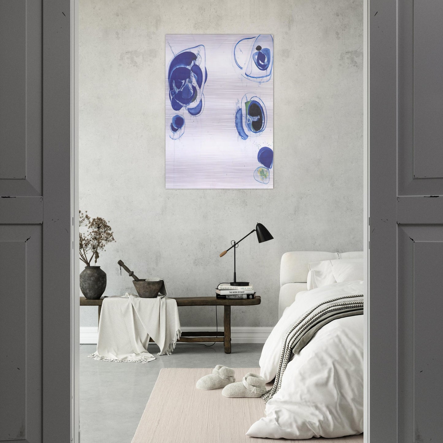 Blue Balls VII - Sam Francis Brushed Aluminum Print - 70x100 cm / 28x40 inches | Sam Francis Aluminum Print | Sam Francis Prints