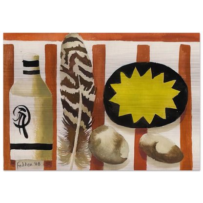 Feather and two stones - 2008 - Mary Fedden Brushed Aluminum Print - 70x100 cm / 28x40 inches | Mary Fedden Aluminum Print | Mary Fedden Prints