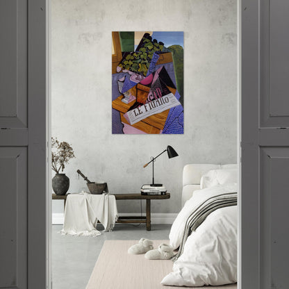 A POT OF GERANIUMS 1915 - Juan Gris Brushed Aluminum Print - 70x100 cm / 28x40 inches | Juan Gris Aluminum Print | Juan Gris Prints