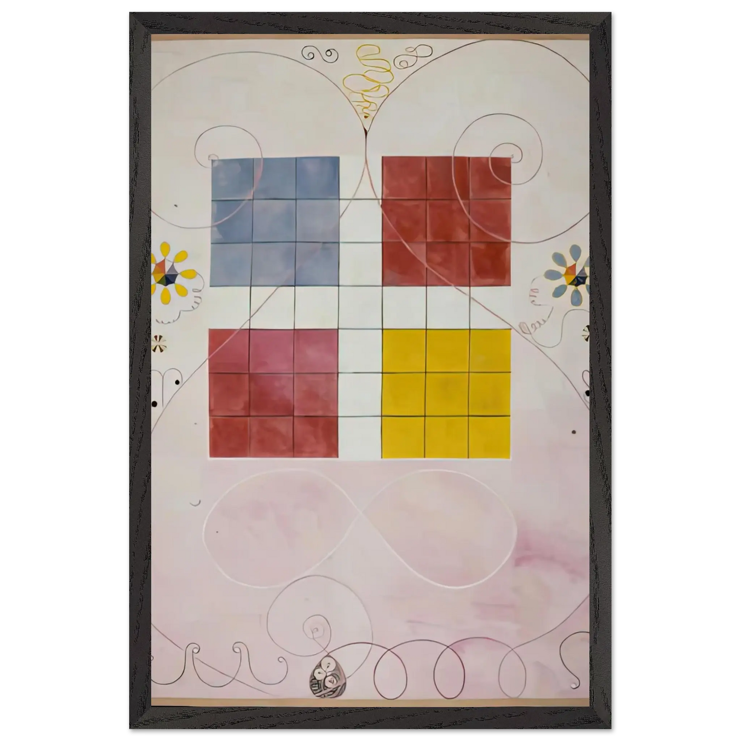 Hilma af Klint - DE TIO ST RSTA N 10 ALDERDOMEN 1907 Wall art - A2 (42 x 59.4  cm) - Premium Wooden Framed Poster With Fine Art Paper - Black frame