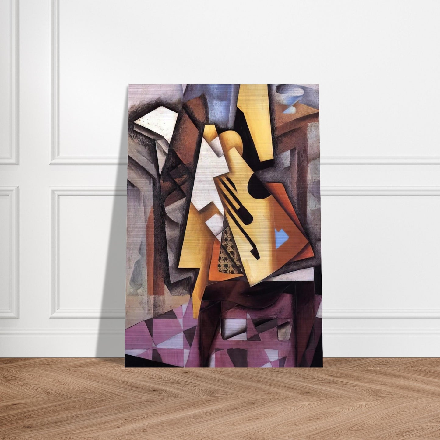 GUITAR ON A CHAIR 1913 - Juan Gris Brushed Aluminum Print - 70x100 cm / 28x40 inches | Juan Gris Aluminum Print | Juan Gris Prints