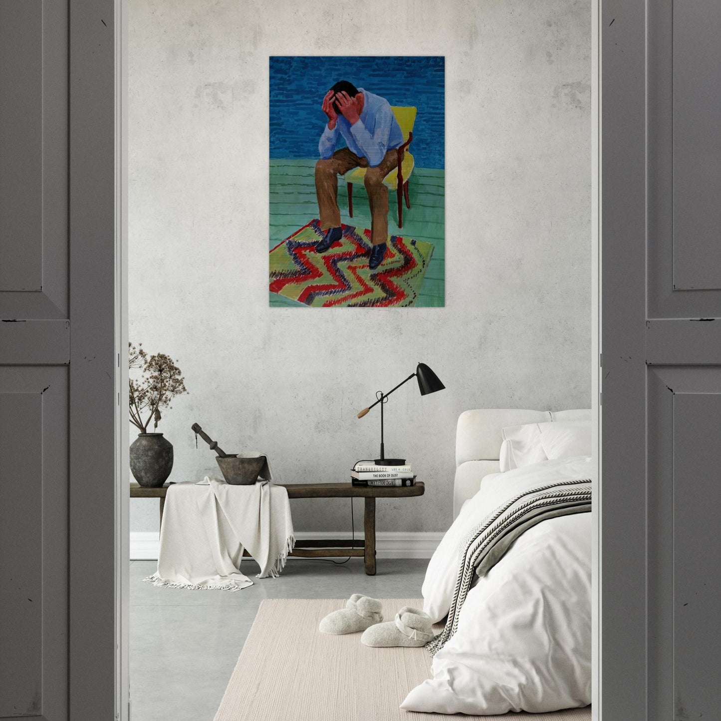 David Hockney - David Hockney Brushed Aluminum Print - 70x100 cm / 28x40 inches | David Hockney Aluminum Print | David Hockney Prints