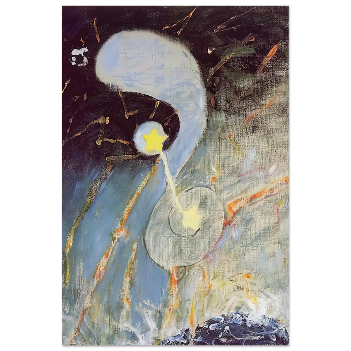 Hilma af Klint - CHAOS NR 2 1906 Wall art - 30x45 cm / 12x18 Inches - Premium Wooden Framed Poster With Fine Art Paper - Wood frame