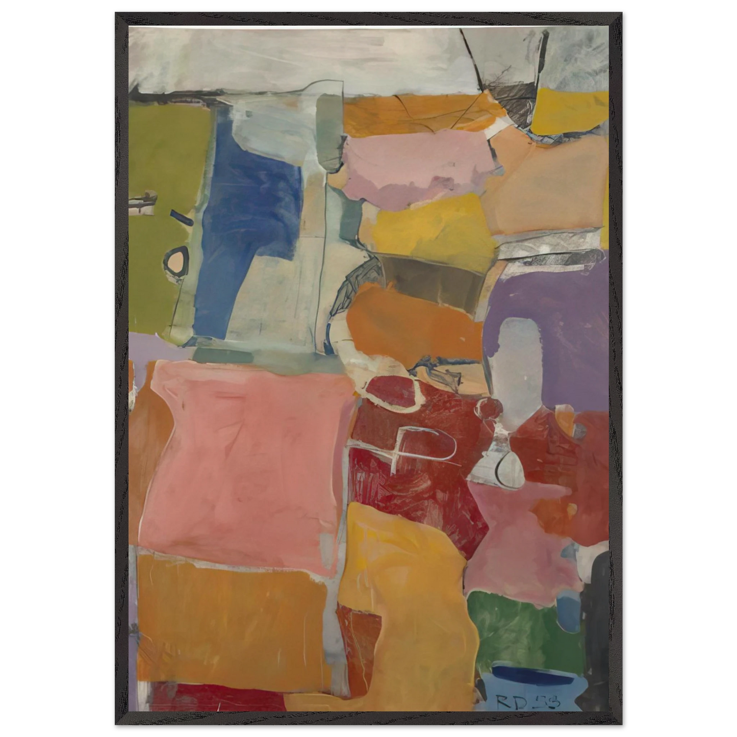 Urbana - Richard Diebenkorn 70x100 cm / 28x40 inches Framed Art Print – Black Wooden Frame