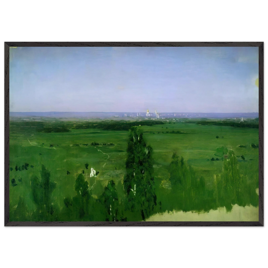 View on Moscow from Sparrow Hills - Arkhyp Kuindzhi 70x100 cm / 28x40 inches Framed Art Print – Black Wooden Frame