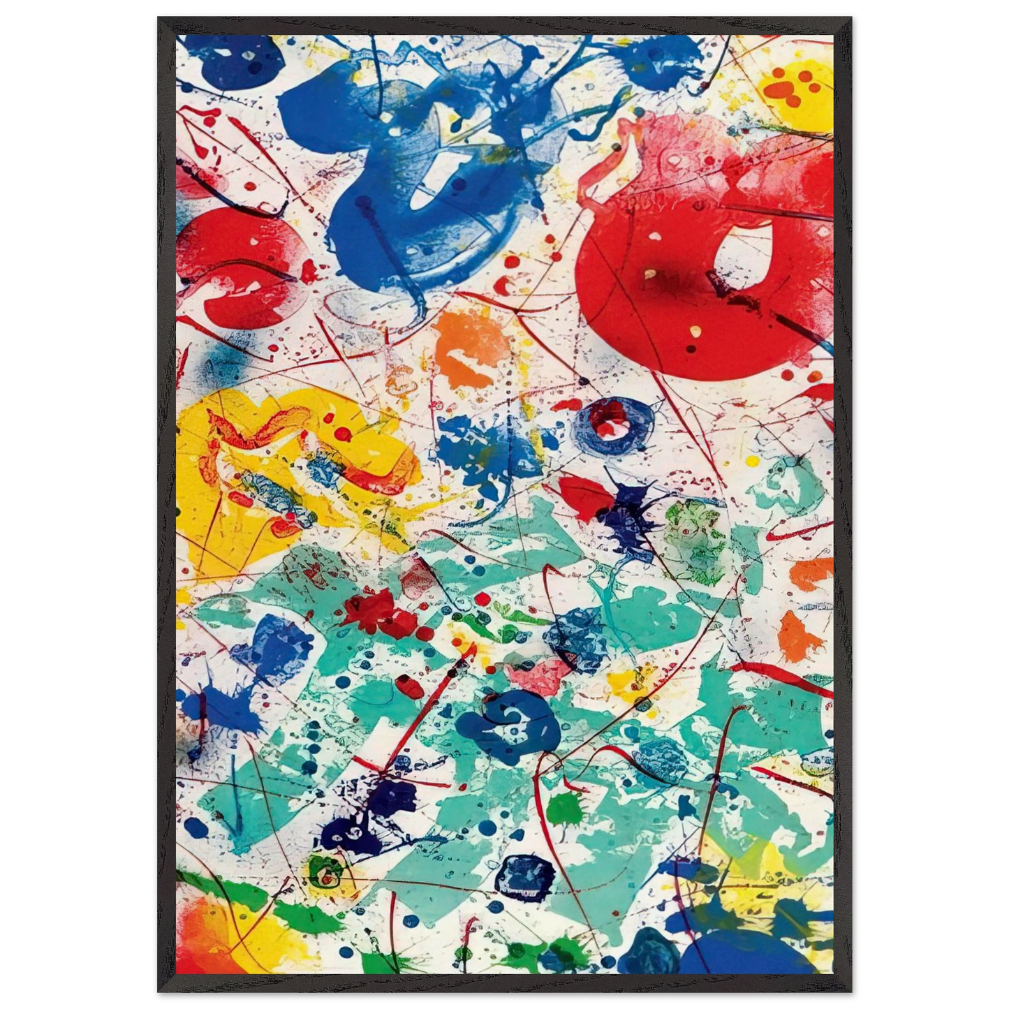 Untitled  SF 358  - Sam Francis 70x100 cm / 28x40 inches Framed Art Print – Black Wooden Frame