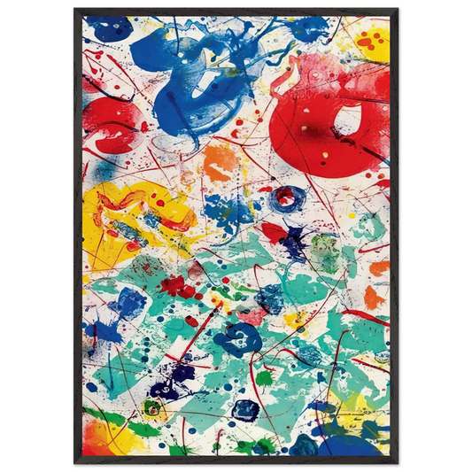 Untitled  SF 358  - Sam Francis 70x100 cm / 28x40 inches Framed Art Print – Black Wooden Frame