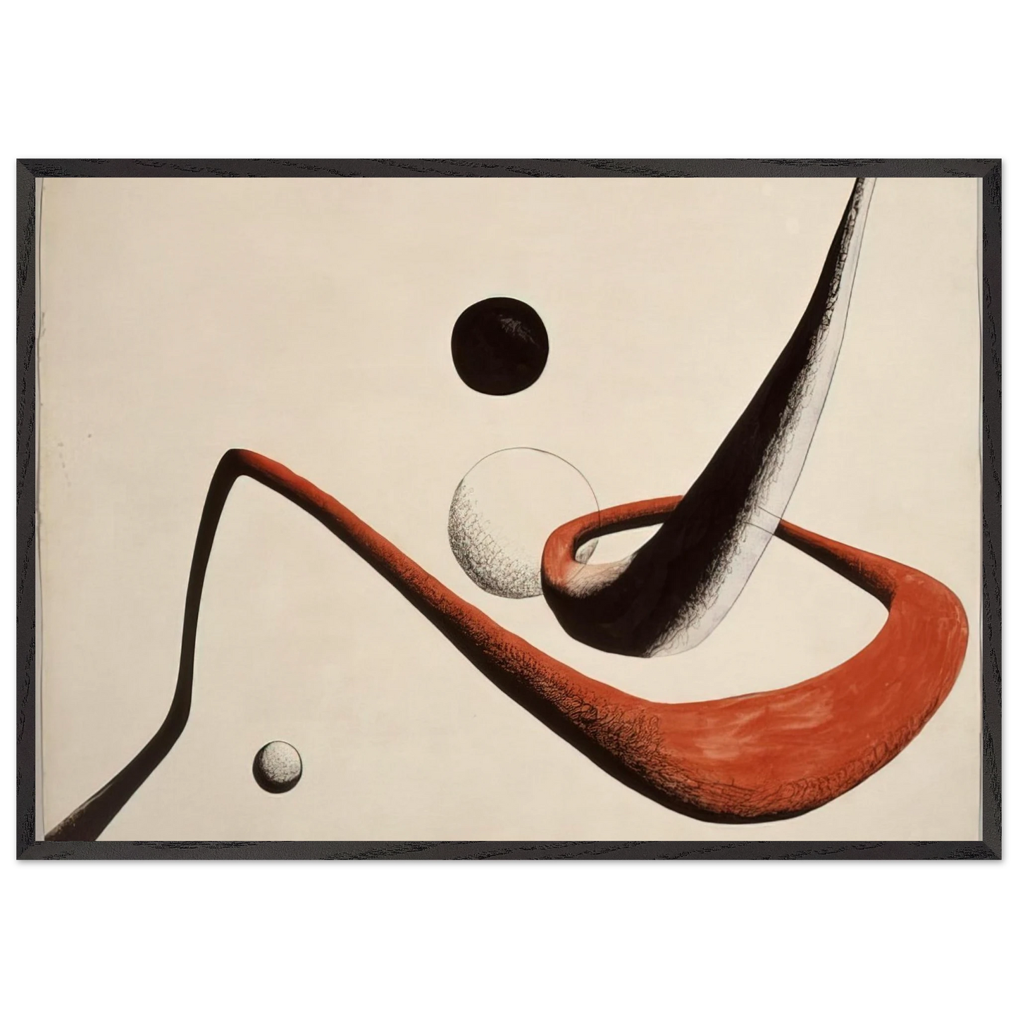SPACE TUNNEL 1932 - Alexander Calder 70x100 cm / 28x40 inches Framed Art Print – Black Wooden Frame