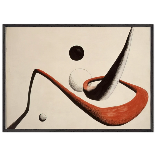 SPACE TUNNEL 1932 - Alexander Calder 70x100 cm / 28x40 inches Framed Art Print – Black Wooden Frame