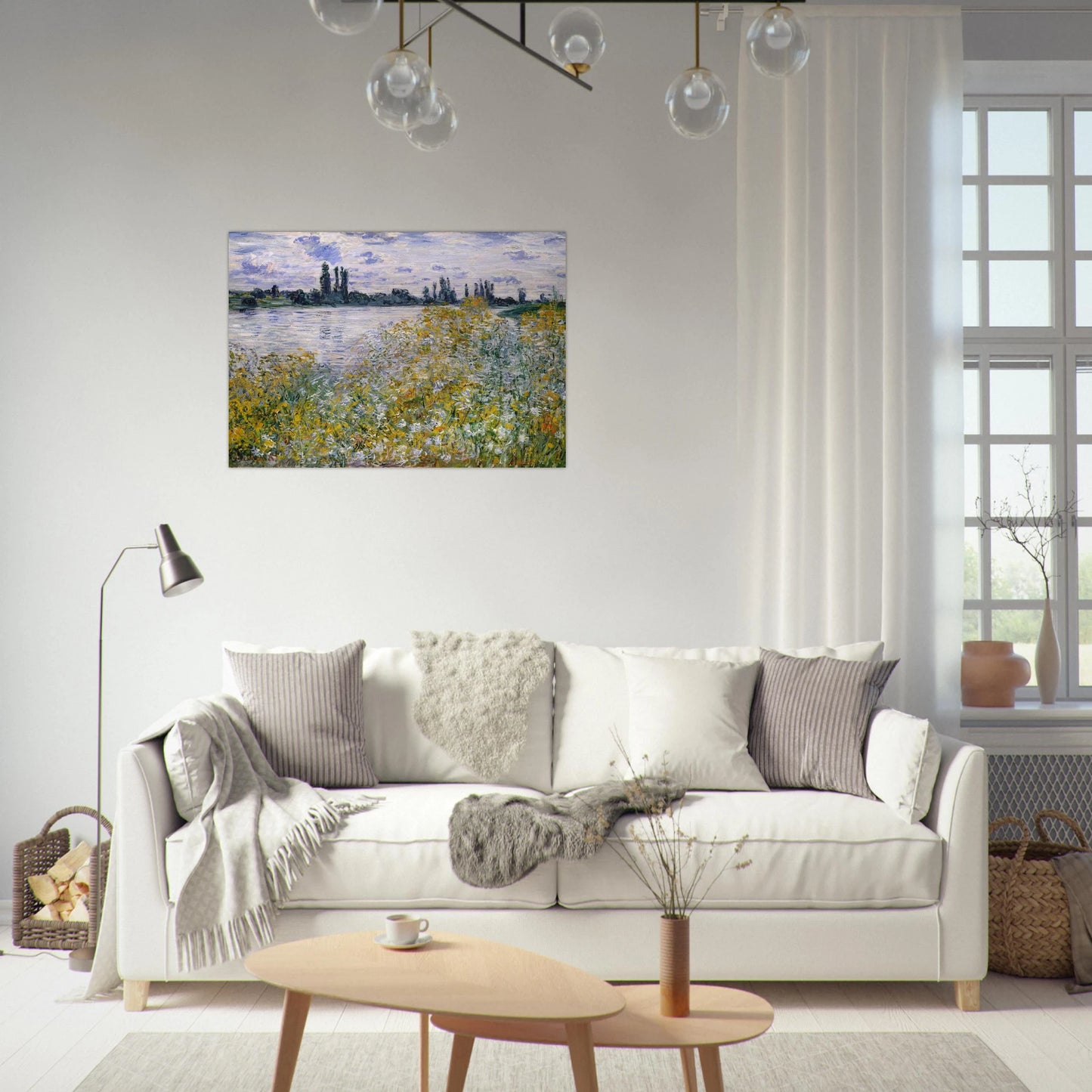 Isle of Flowers on Siene near Vetheuil - claude monet Brushed Aluminum Print - 70x100 cm / 28x40 inches | claude monet Aluminum Print | claude monet Prints