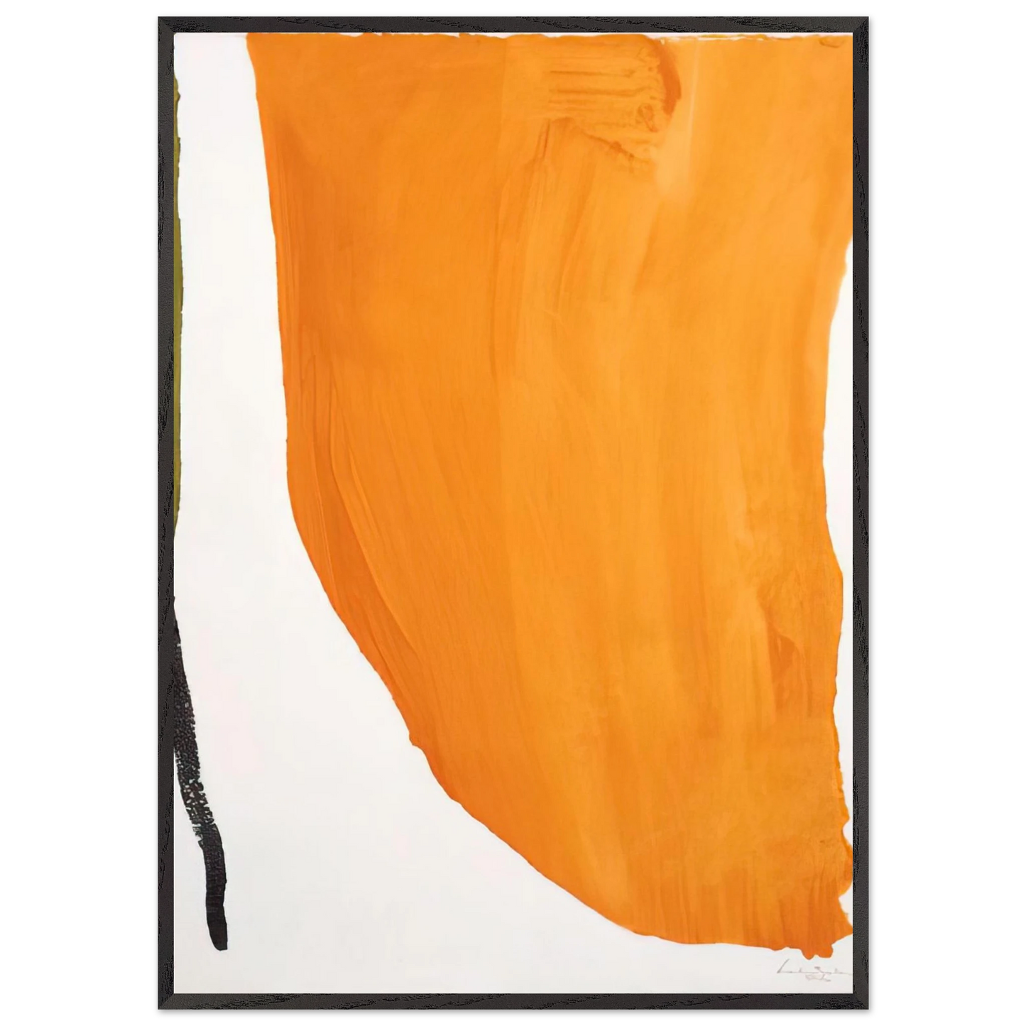Helen Frankenthaler - Orange Downpour - 1970 Wall art - 30x40 cm / 12x16 inches - Premium Wooden Framed Poster With Fine Art Paper-canvas - White frame