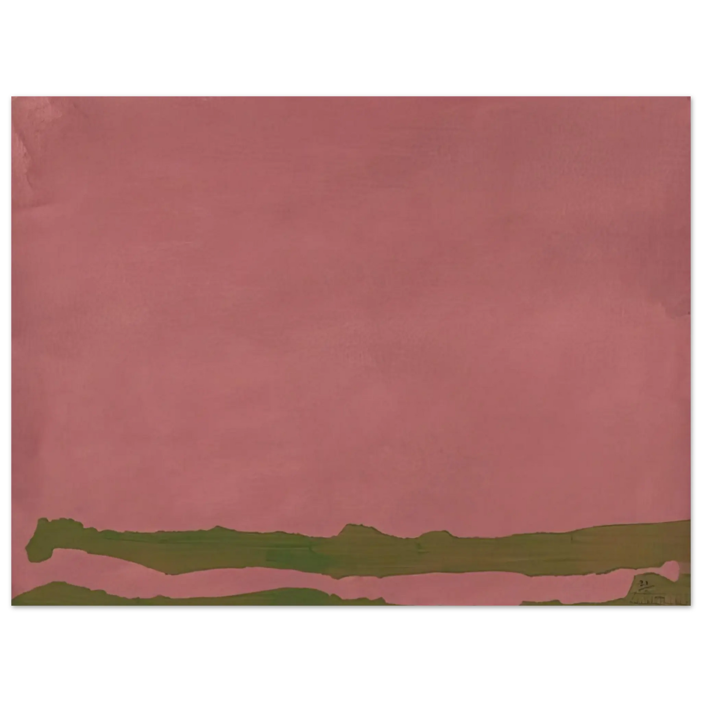 Helen Frankenthaler - Green Likes Mauve - 1970 Wall art - 13x18 cm / 5x7 Inches - Fine Art Poster - -
