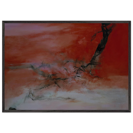 10 JANVIER 2001 2001 - Zao Wou-Ki 70x100 cm / 28x40 inches Framed Art Print – Black Wooden Frame