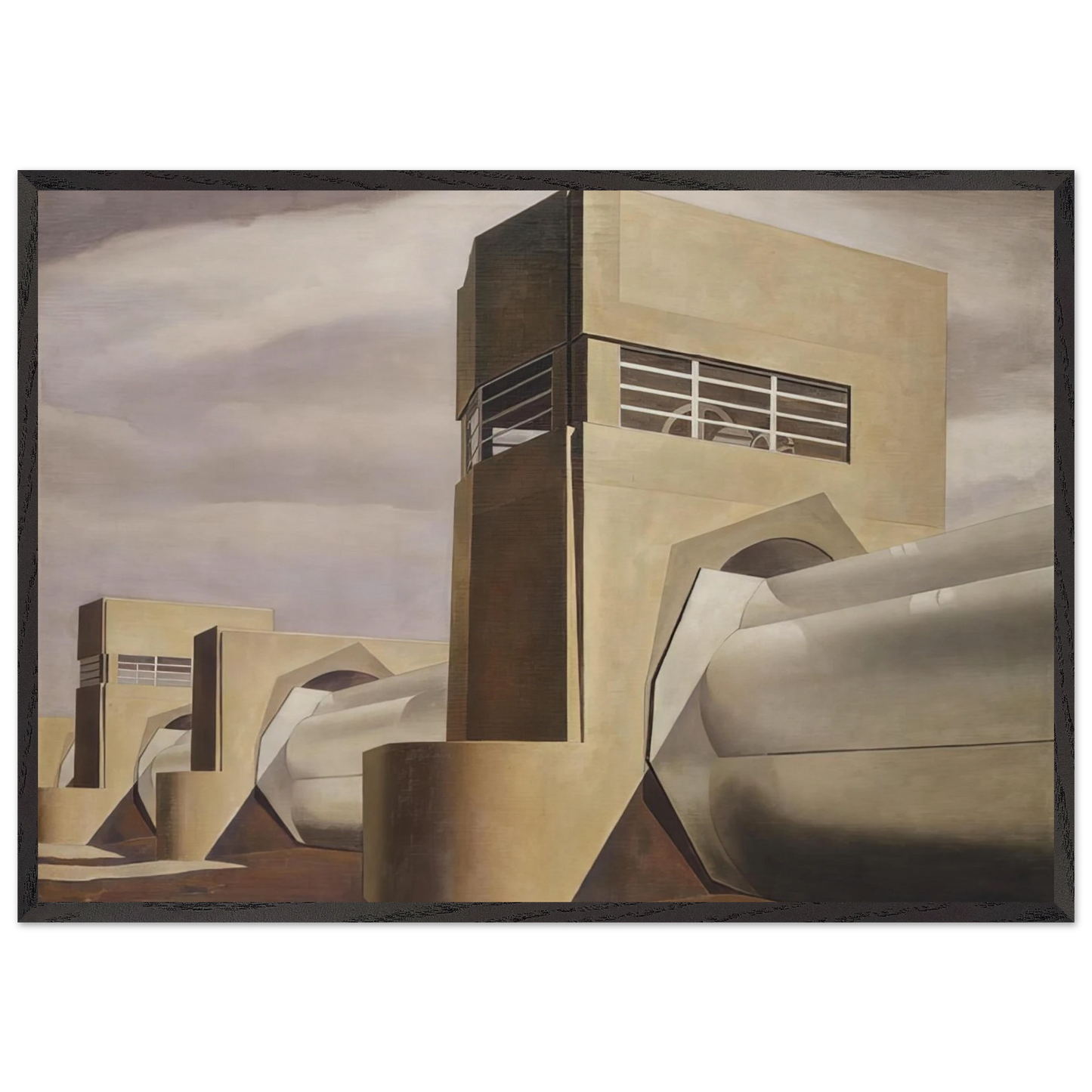 Water - 1945 - Charles Sheeler 70x100 cm / 28x40 inches Framed Art Print – Black Wooden Frame