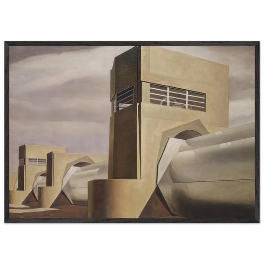 Water - 1945 - Charles Sheeler 70x100 cm / 28x40 inches Framed Art Print – Black Wooden Frame